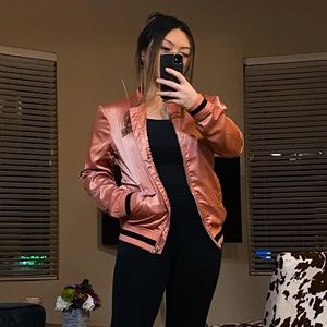 Silky Rose Bomber Jacket